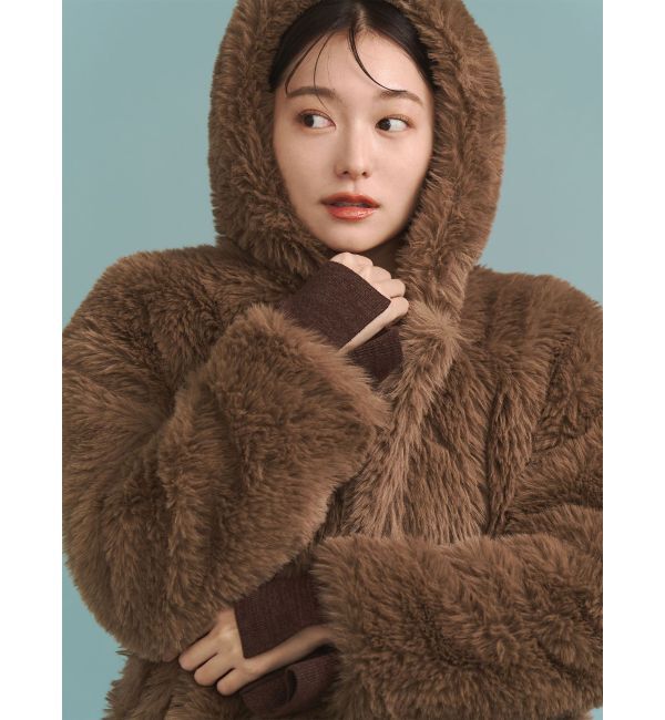 LAGUNAMOON「フェイクファーフーディコート」|その他|