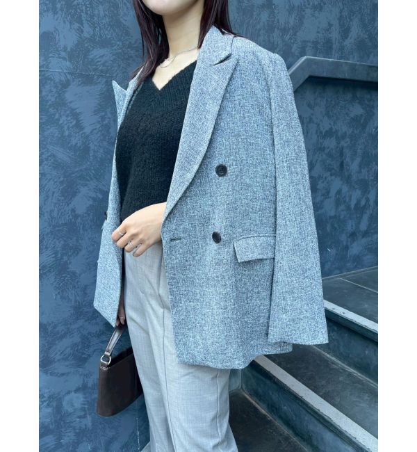 LAGUNAMOON「ツイードダブルテーラードジャケット」|テーラードジャケット|
