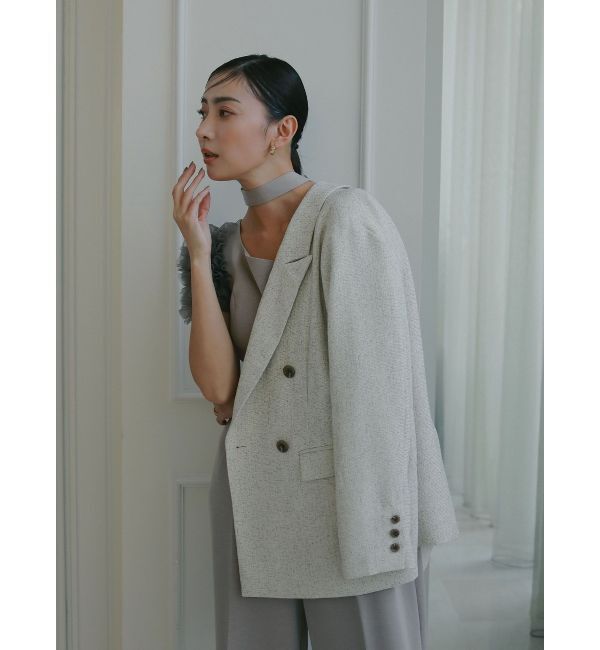 LAGUNAMOON「ツイードダブルテーラードジャケット」|テーラードジャケット|