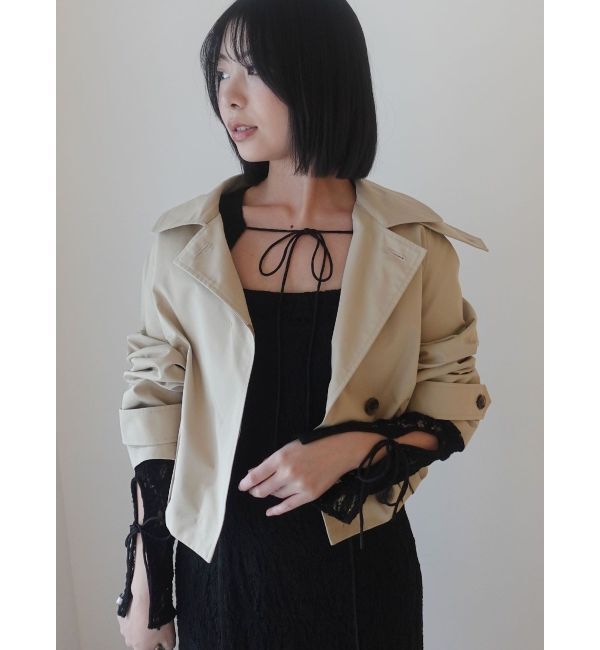 LAGUNAMOON「タックヘムトレンチライクショートブルゾン」|ブルゾン・スタジャン|