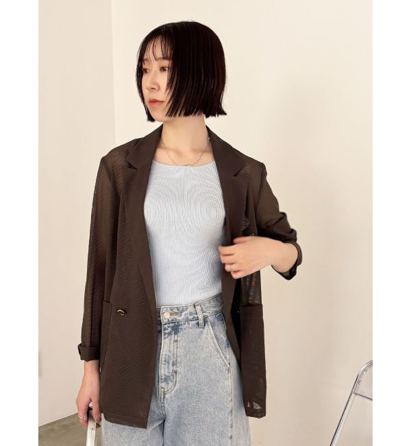 LAGUNAMOON「メッシュダブルテーラードジャケット」|テーラードジャケット|