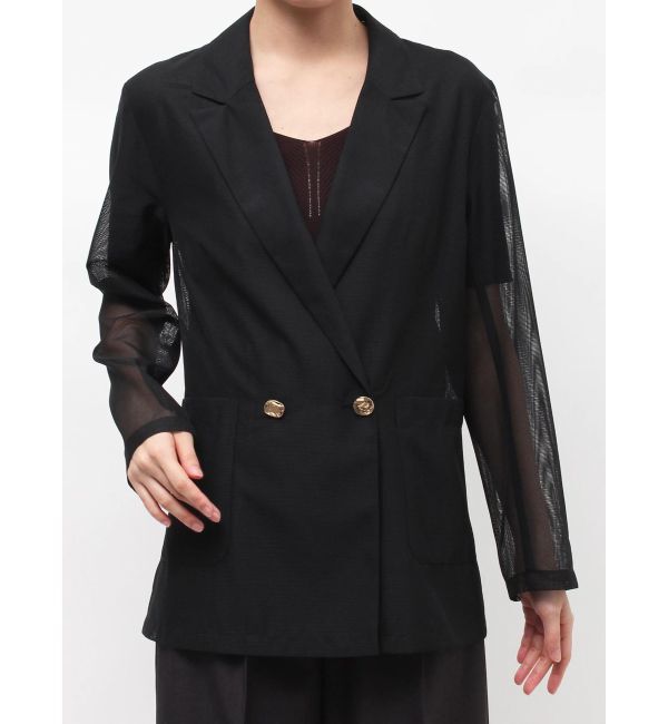 LAGUNAMOON「メッシュダブルテーラードジャケット」|テーラードジャケット|