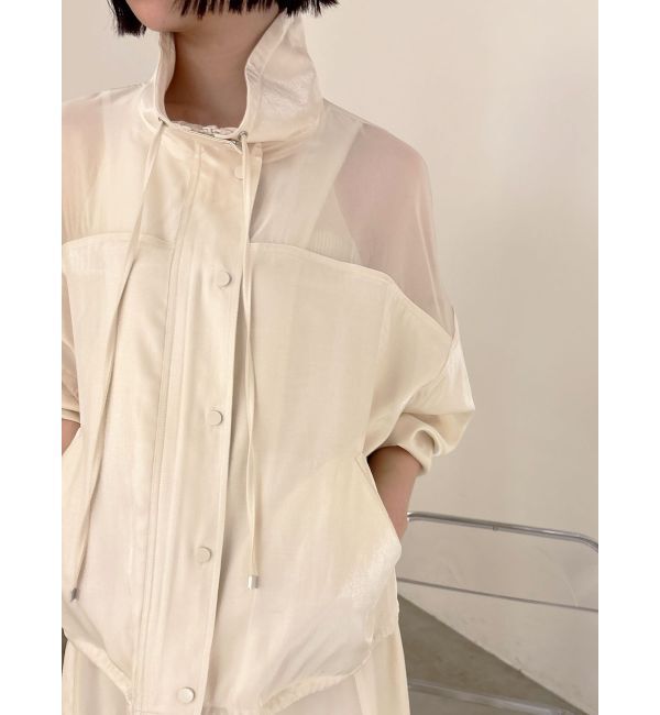LAGUNAMOON「コントラストハイネックブルゾン」|ブルゾン・スタジャン|ホワイト