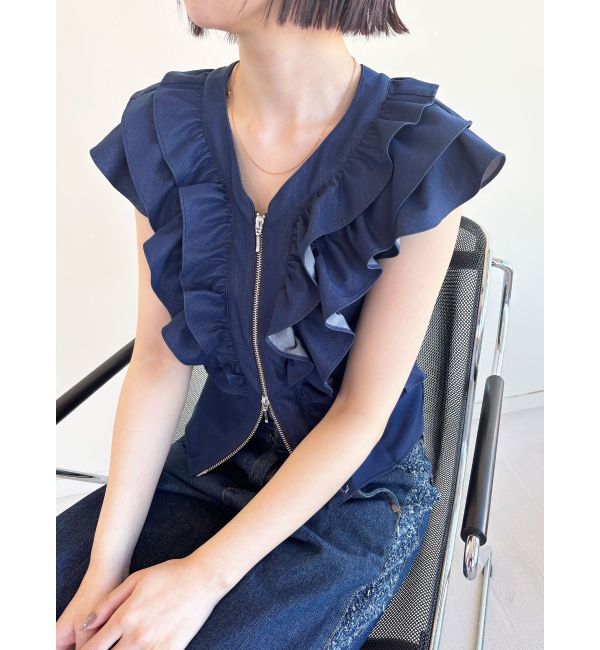 LAGUNAMOON「WZIPフリルブラウス」|シャツ・ブラウス|