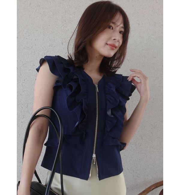 LAGUNAMOON「WZIPフリルブラウス」|シャツ・ブラウス|