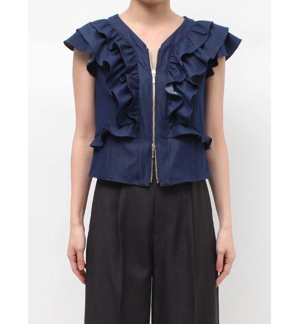 LAGUNAMOON「WZIPフリルブラウス」|シャツ・ブラウス|