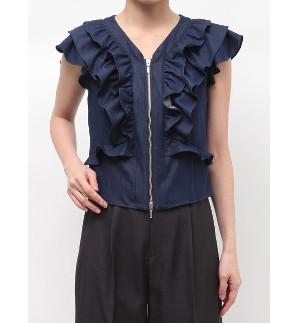 LAGUNAMOON「WZIPフリルブラウス」|シャツ・ブラウス|