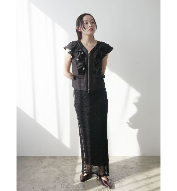 LAGUNAMOON「WZIPフリルブラウス」|シャツ・ブラウス|