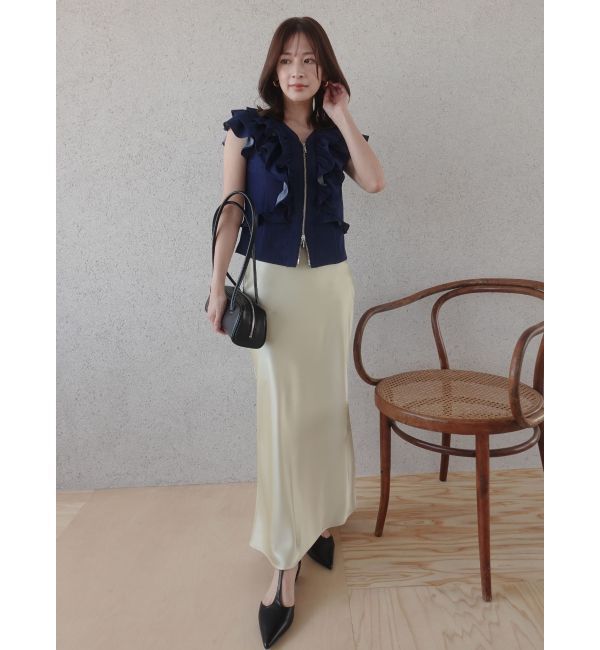 LAGUNAMOON「WZIPフリルブラウス」|シャツ・ブラウス|ブルー