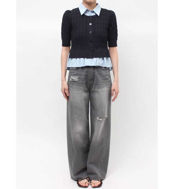 LAGUNAMOON「デタッチャブルペプラムニットカーディガン」|カーディガン|