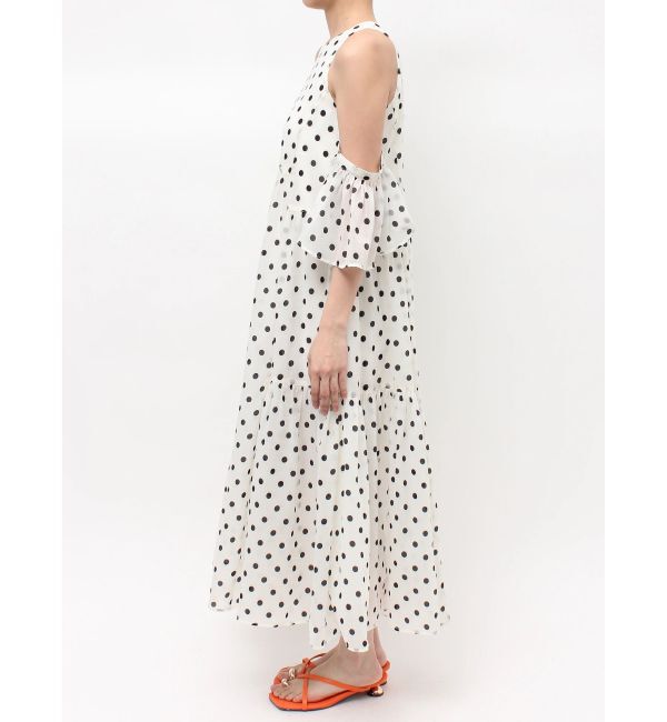 LAGUNAMOON「2WAYシアードットプリントギャザーフレアワンピース」|ワンピース|