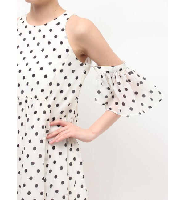 LAGUNAMOON「2WAYシアードットプリントギャザーフレアワンピース」|ワンピース|
