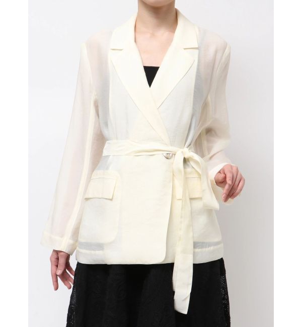 LAGUNAMOON「シェルボタンシアージャケット」|テーラードジャケット|アイボリー