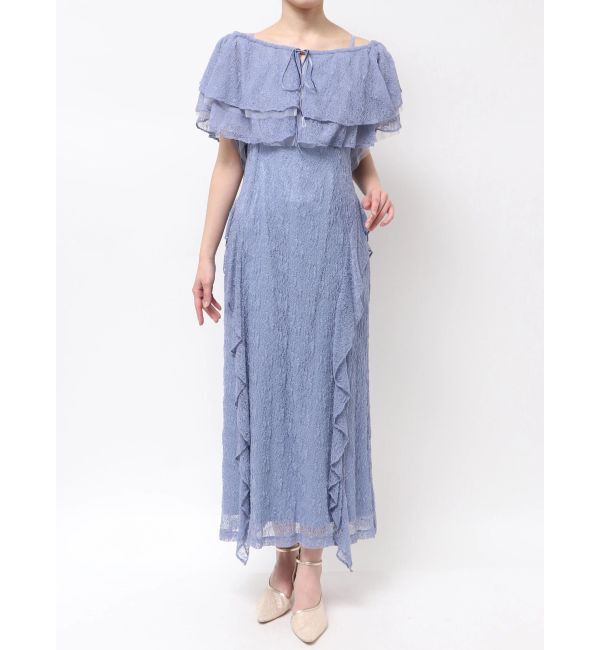 LAGUNAMOON「LADYレースフリルデザインボレロキャミワンピース」|ドレス|ブルー