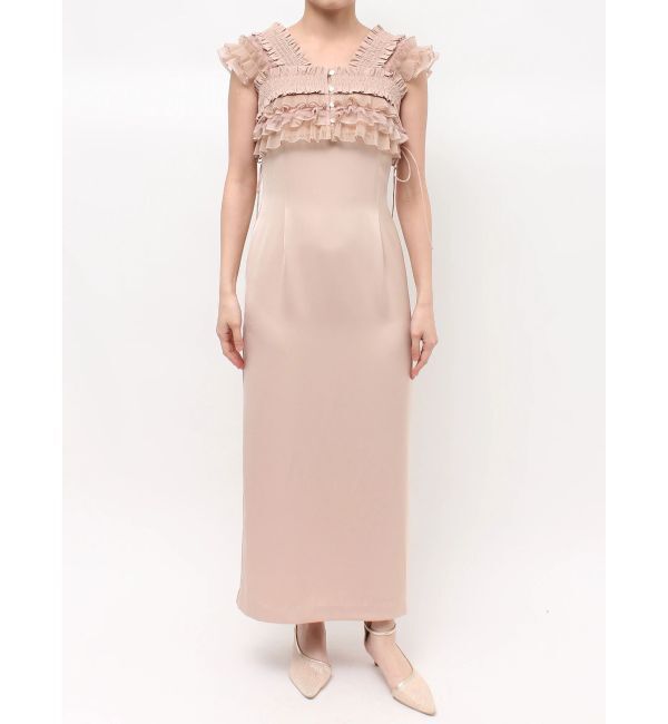 LAGUNAMOON「LADYミックステクスチャーボレロキャミワンピース」|ワンピース|ベージュ