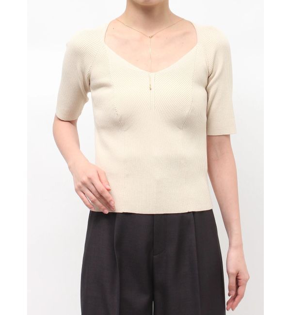 LAGUNAMOON「ラリエットニットプルオーバー」|ニット・セーター|ベージュ