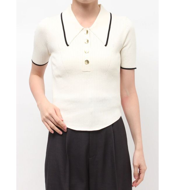 LAGUNAMOON「カラーネックラインニットプルオーバー」|ニット・セーター|アイボリー