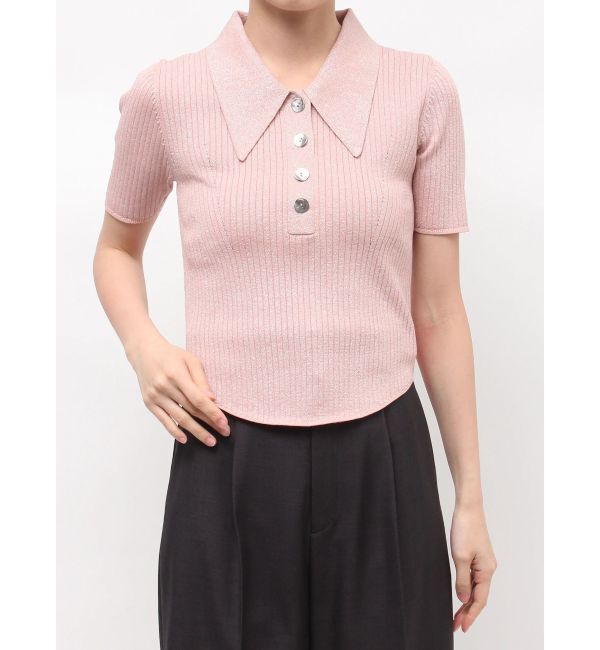 LAGUNAMOON「カラーネックラインニットプルオーバー」|ニット・セーター|ピンク