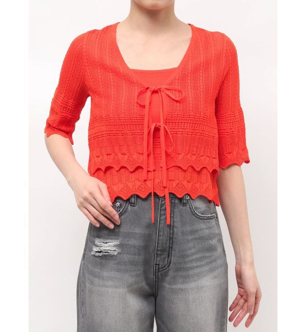 LAGUNAMOON「スカラップヘムレースニットアンサンブル」|ニット・セーター|