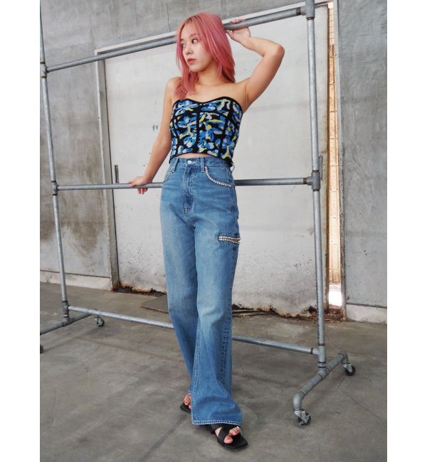 EVRIS「コルセットデザインジャガードビスチェ」|キャミソール|