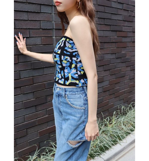 EVRIS「コルセットデザインジャガードビスチェ」|キャミソール|