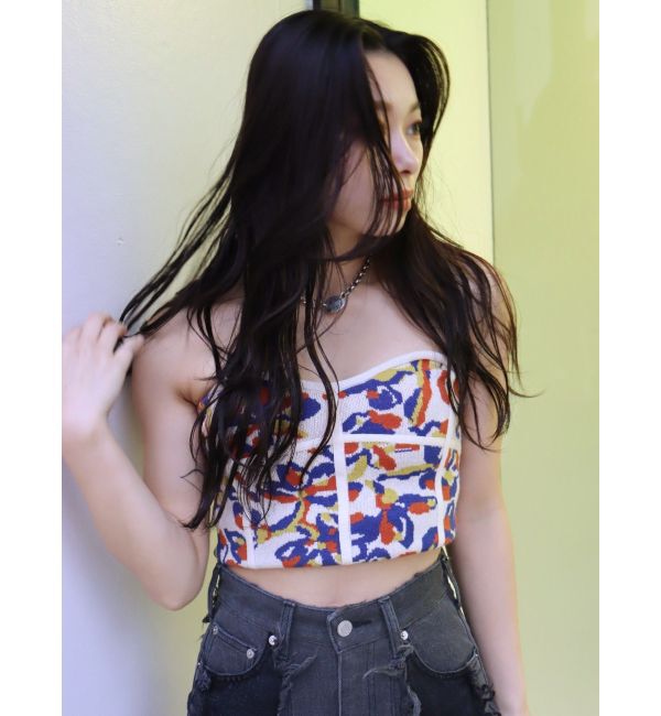 EVRIS「コルセットデザインジャガードビスチェ」|キャミソール|