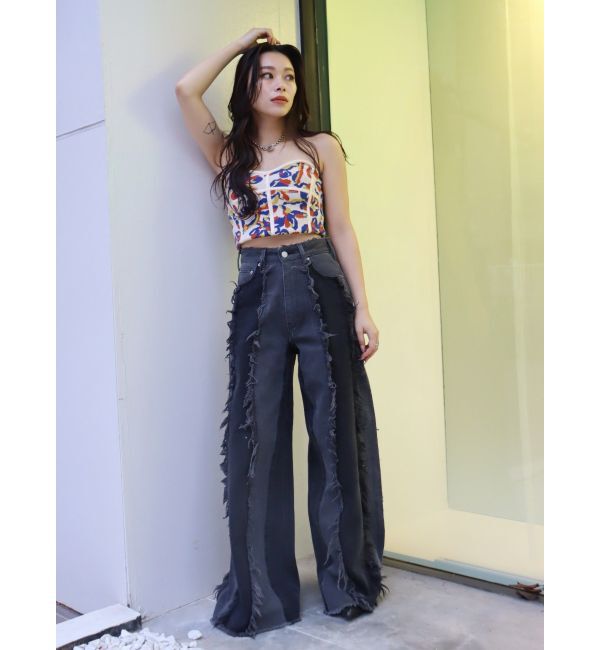 EVRIS「コルセットデザインジャガードビスチェ」|キャミソール|