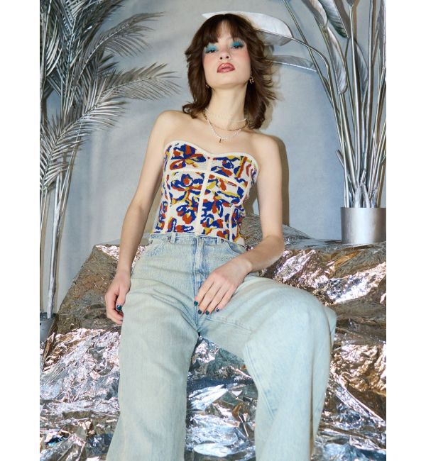 EVRIS「コルセットデザインジャガードビスチェ」|キャミソール|