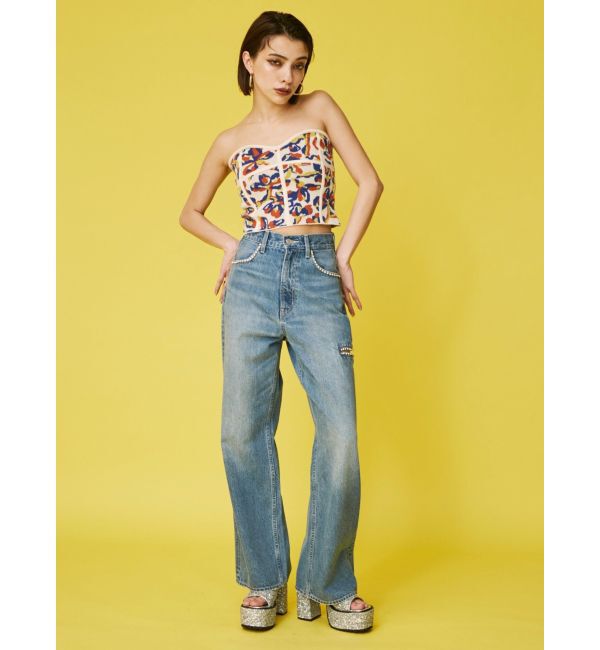 EVRIS「コルセットデザインジャガードビスチェ」|キャミソール|