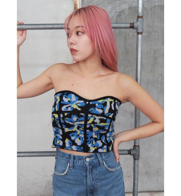 EVRIS「コルセットデザインジャガードビスチェ」|キャミソール|