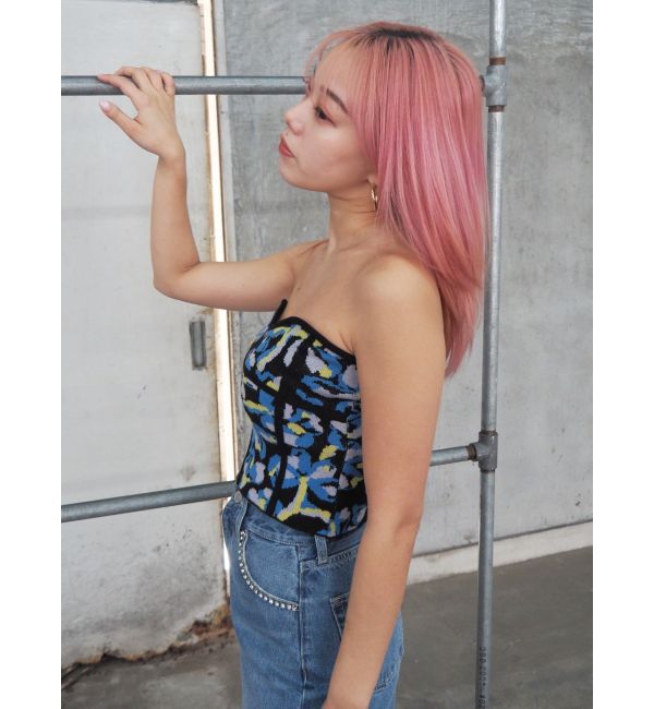 EVRIS「コルセットデザインジャガードビスチェ」|キャミソール|