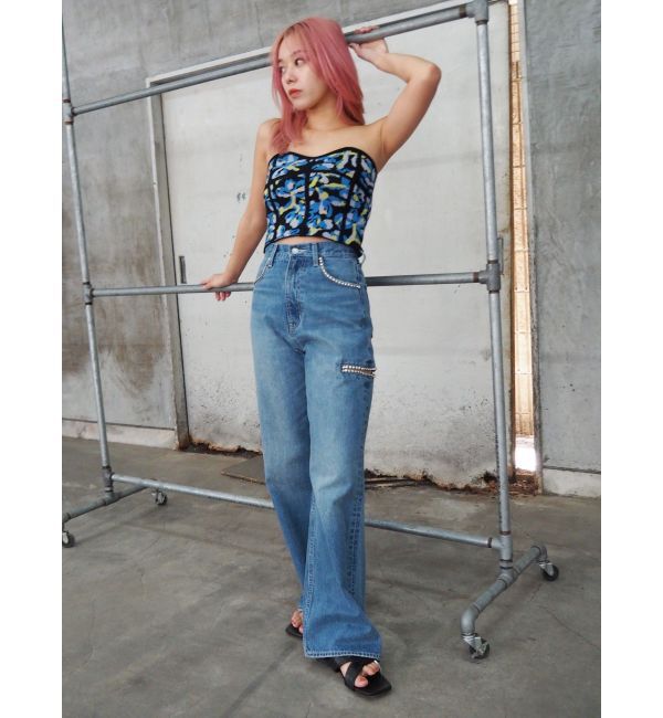 EVRIS「コルセットデザインジャガードビスチェ」|キャミソール|