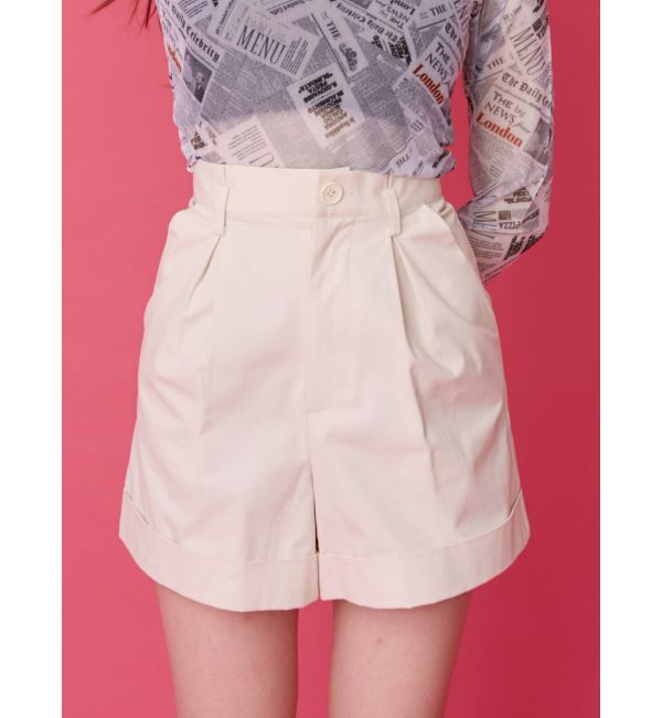 EVRIS「BASICハイウエストショートパンツ」|その他|ホワイト