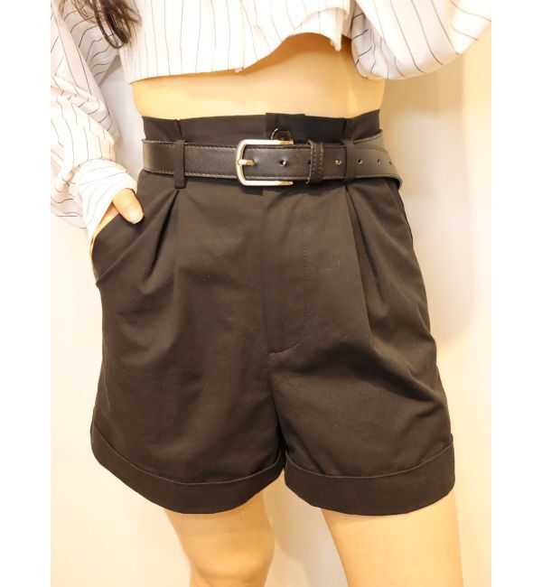 EVRIS「BASICハイウエストショートパンツ」|その他|ブラック