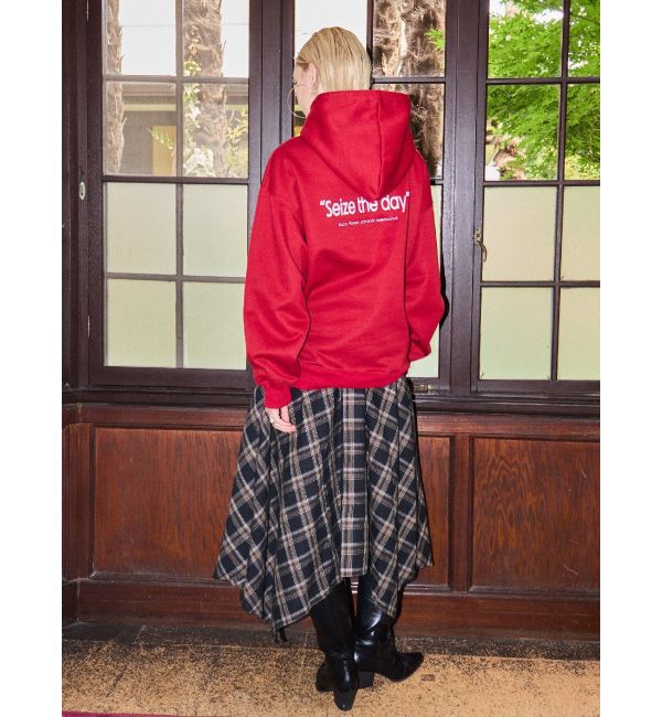 EVRIS「フェイクレザードッキングチェックロングワンピース」|ワンピース|