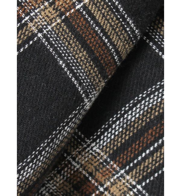 EVRIS「フェイクレザードッキングチェックロングワンピース」|ワンピース|