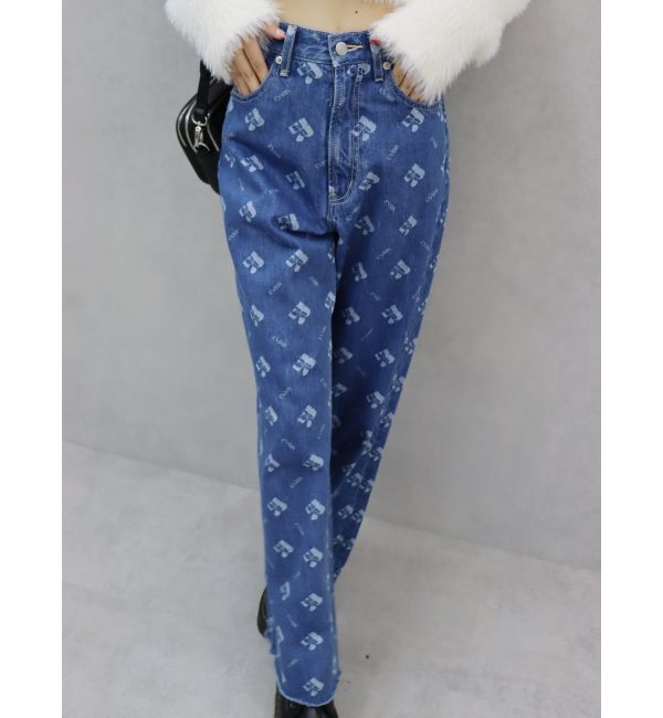 EVRIS「モノグラムシンプルワイドデニムパンツ」|デニム|