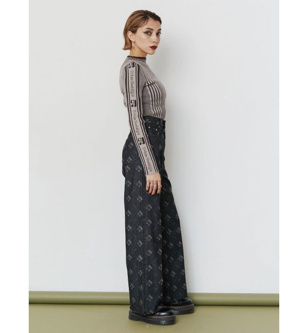 EVRIS「モノグラムシンプルワイドデニムパンツ」|デニム|