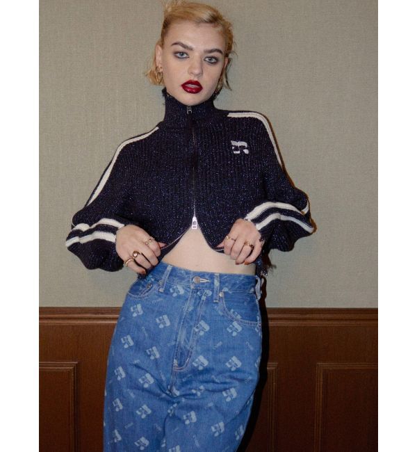 EVRIS「モノグラムシンプルワイドデニムパンツ」|デニム|