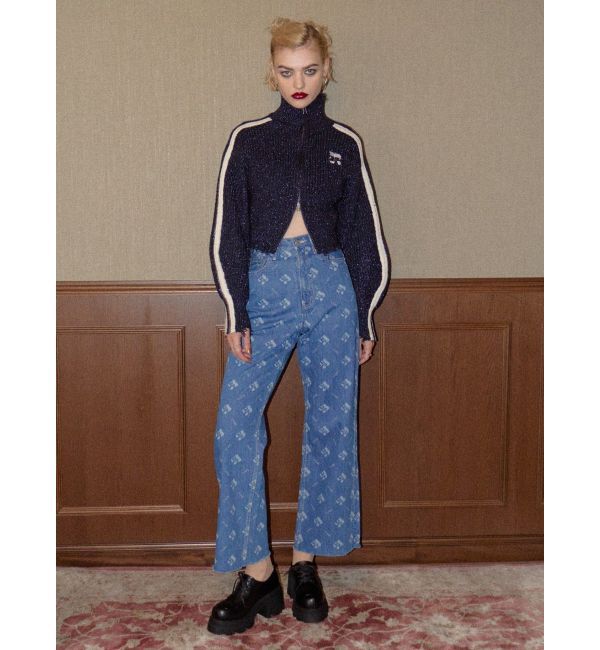 EVRIS「モノグラムシンプルワイドデニムパンツ」|デニム|