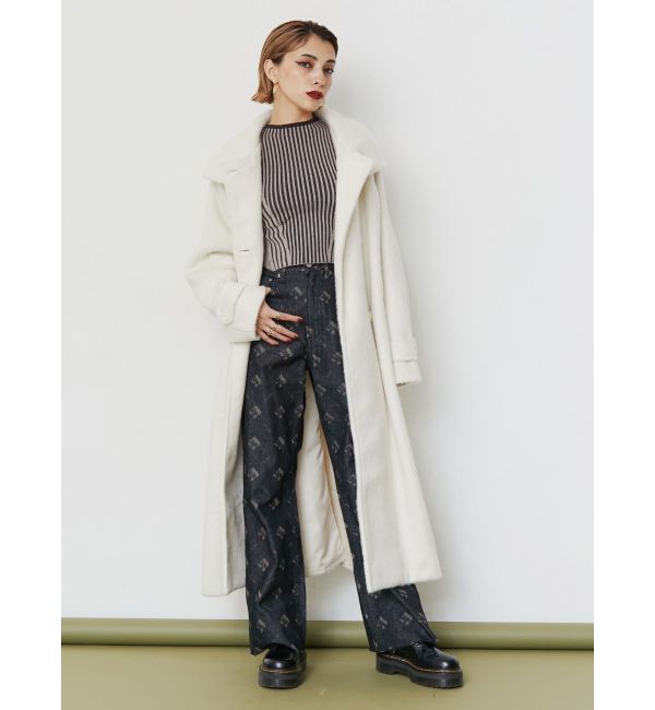 EVRIS「モノグラムシンプルワイドデニムパンツ」|デニム|