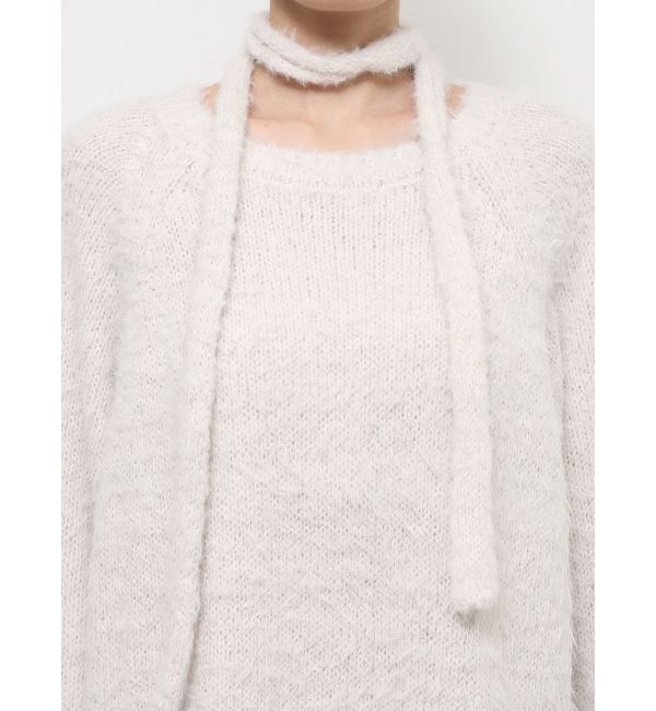 EVRIS「ヘアリーボリュームラメニットワンピース」|ワンピース|