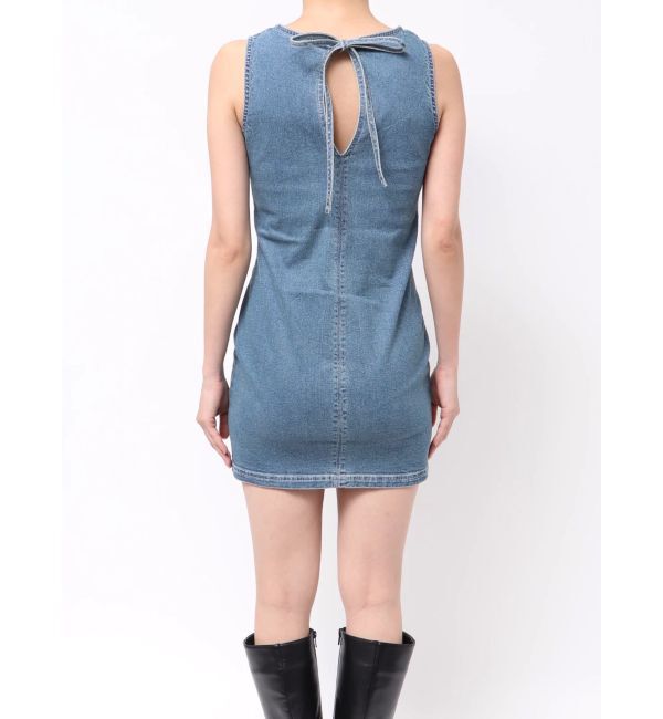 EVRIS「バックリボンオープンデニムミニワンピース」|ワンピース|