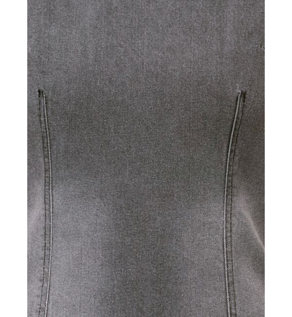 EVRIS「バックリボンオープンデニムミニワンピース」|ワンピース|