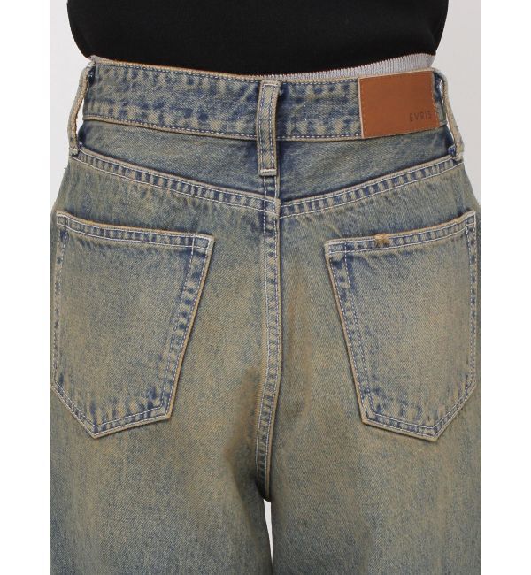 EVRIS「ハイダメージワイドデニムパンツ」|デニム|