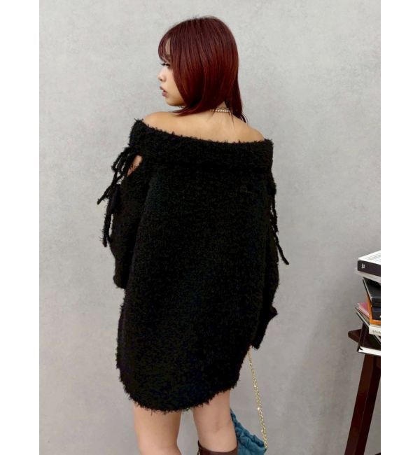 EVRIS「リボンオフショルニットワンピース」|ワンピース|