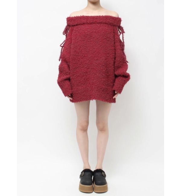 EVRIS「リボンオフショルニットワンピース」|ワンピース|