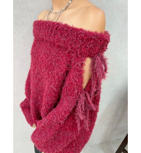 EVRIS「リボンオフショルニットワンピース」|ワンピース|