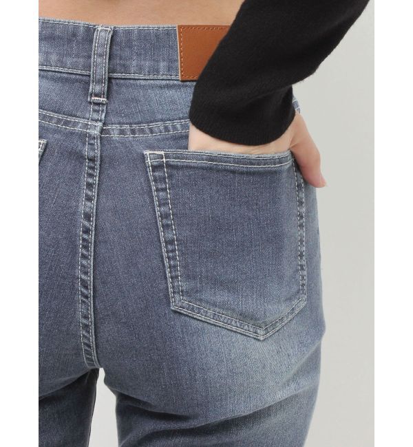 EVRIS「サイドビジューフレアデニムパンツ」|デニム|