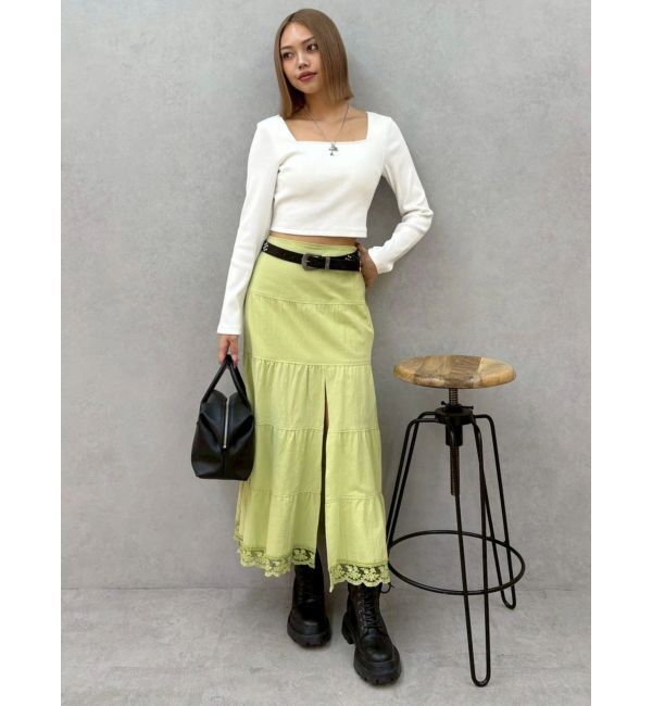 EVRIS「スリットロングティアードスカート」|スカート|